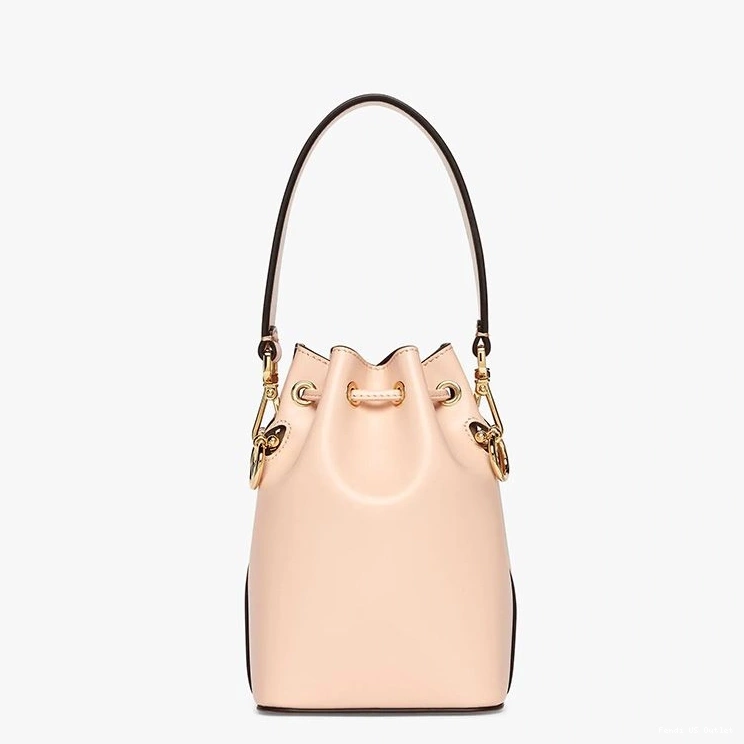Vintage HOT ROMA Cherry Logo Mini Bag Calf Tresor Bucket Leather Fendi Mon In 0824